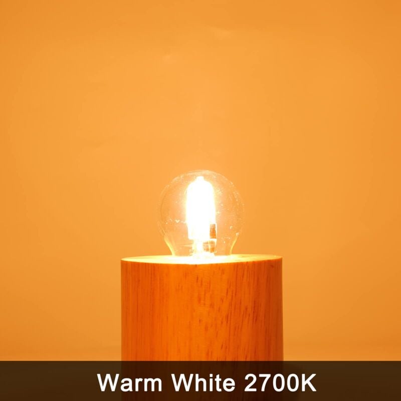 E27 Halogen Bulbs 28W G45 Glass Dimmable Warm White 2700K Golf Ball Shaped Bulb Edison Screw Lamp Clear Shade for Chandelier (6-pack) - Image 2