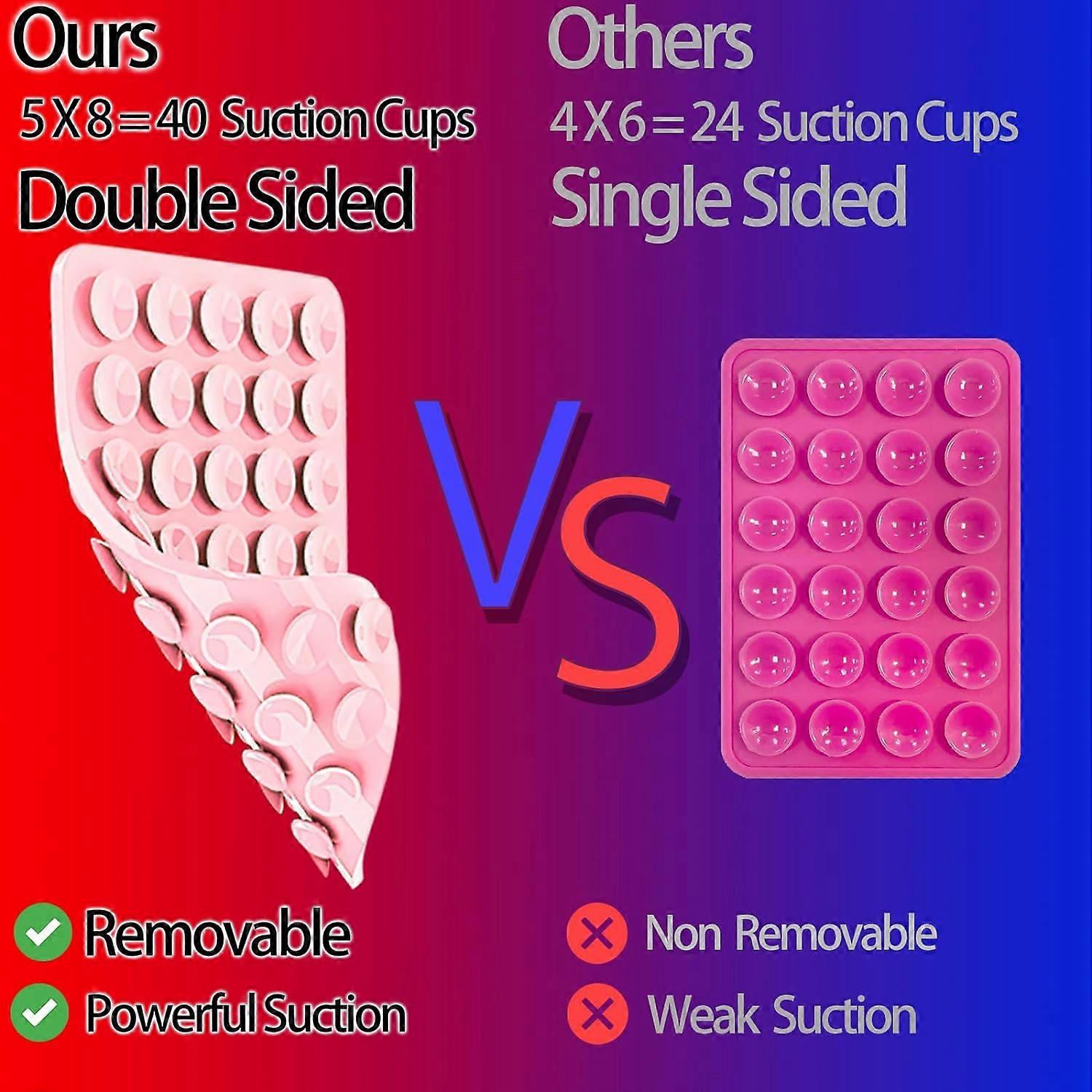New Silicone Suction Cup Phone Case Mount Double Sided, Phone Accessory Handsfree Strong Grip Holder for Selfies and Videos White - Image 3
