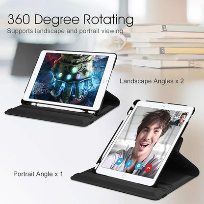 Fintie Rotating Case for iPad 9th Gen (2021) / 8th Gen (2020) / 7th Gen (2019) 10.2 inch - 360 Degree Auto Wake/Sleep, Black - Image 4
