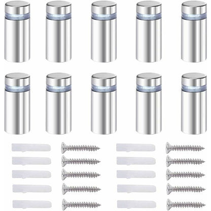 20x Spacer Screws, Glass Advertising Axis Spacer Bolt Fix Glass Advertising Spacer, Stainless Steel, 12X40mm, with Screw Mounting Accessories