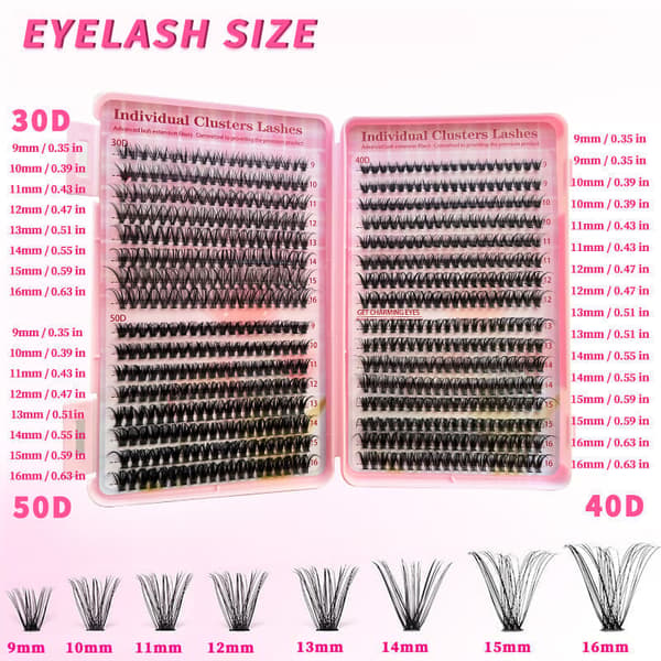 Individual False Eyelashes, Pre-made Cluster Lashes, Eyelash Extension Kit with D-curl for Beginners (30+40+50D)_tfrf - Image 2