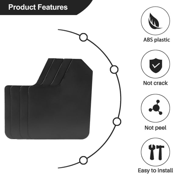 {CA}4pcs Universal Mud Flaps for Car Pickup Van Truck Mudguards with Screw - Image 3