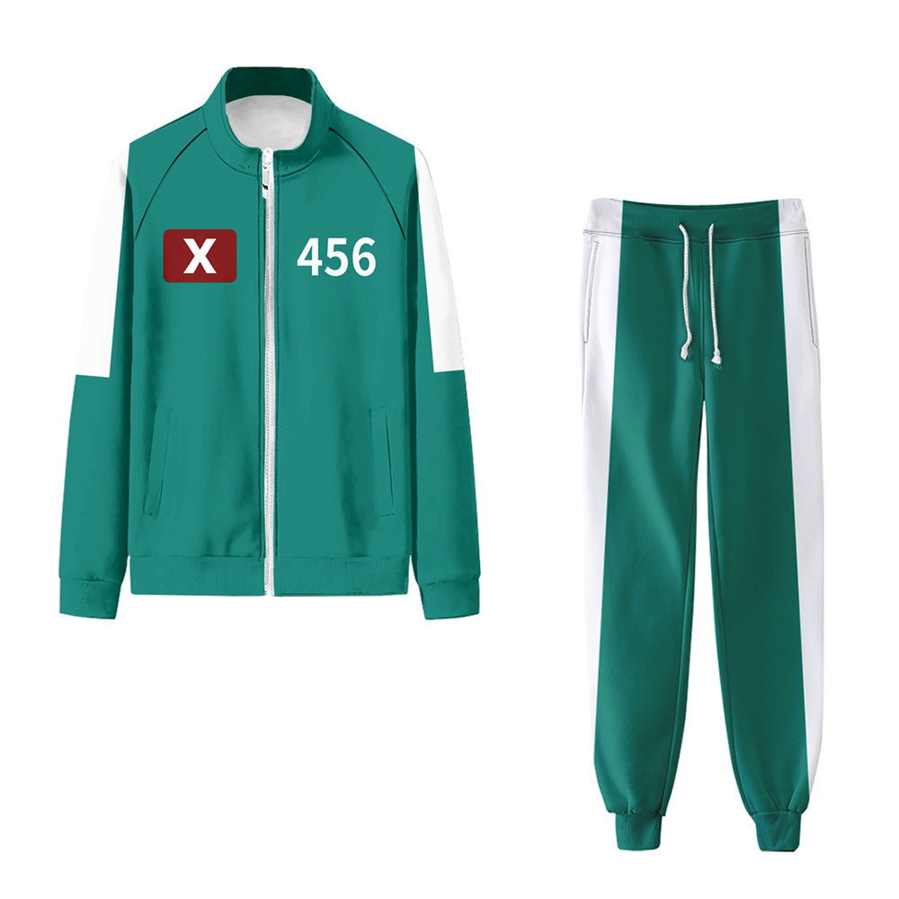 Xbi - Octopus game for adults and children 2 jacket sweater + pants two-piece set Green 456 Green 456_yux Green 456 XXXL