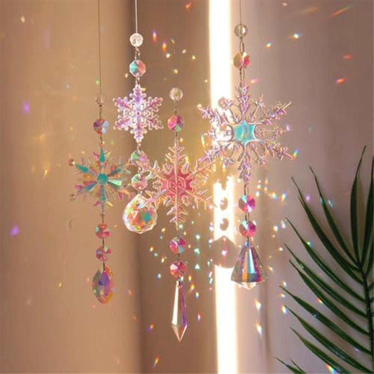 Sun Catcher Indoor Window Snowflakes Hanging Crystal Sun Catcher Prism Ball Rainbow Sun Catcher Snow - Image 3
