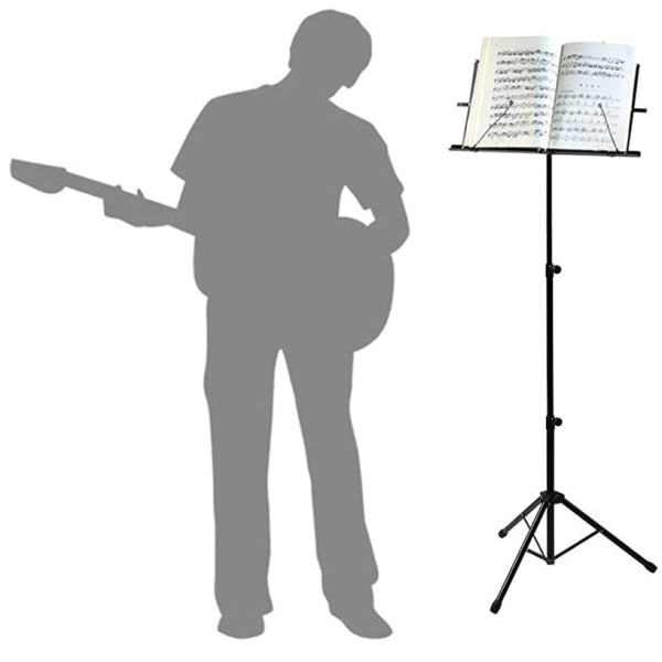 {CA}Adjustable Music Stand, Portable Foldable Metal Stand with Carrying Bag, Lightweight for Storage or Travel, Black - Image 2