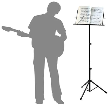 {CA}Adjustable Music Stand, Portable Foldable Metal Stand with Carrying Bag, Lightweight for Storage or Travel, Black - Image 2
