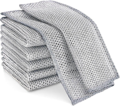 2025 Latest Model 6-Pack Multifunctional Steel Wire Dish Cloths, Double Layer