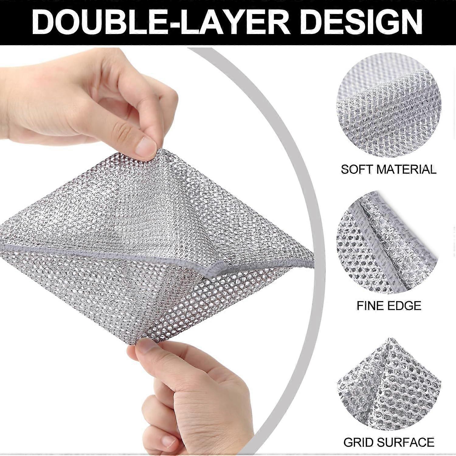 2025 Latest Model 6-Pack Multifunctional Steel Wire Dish Cloths, Double Layer - Image 3