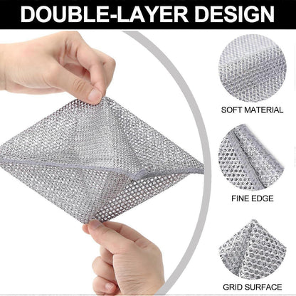 2025 Latest Model 6-Pack Multifunctional Steel Wire Dish Cloths, Double Layer - Image 3