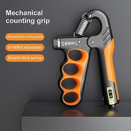 Grip Strength Trainer 5-100KG Mechanical Forearm Trainer Counter Men Women Adjustable Hand Grip Strength orange - Image 4