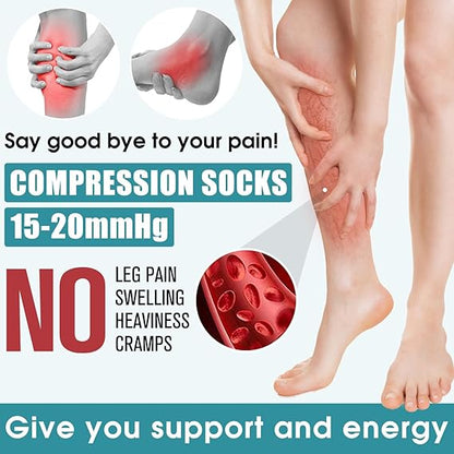 Warm Compression Socks for Women and Men, Improved Circulation (6 Pairs) - Graduated Support Socks for Running, Sports, S/MS\/M - Image 2