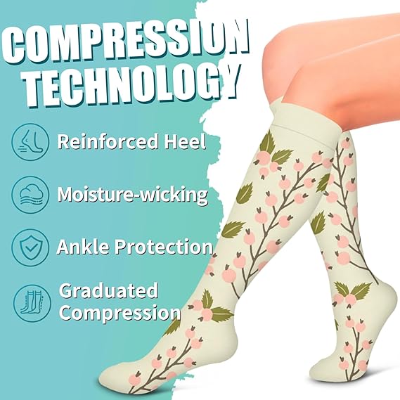 Warm Compression Socks for Women and Men, Improved Circulation (6 Pairs) - Graduated Support Socks for Running, Sports, S/MS\/M - Image 5