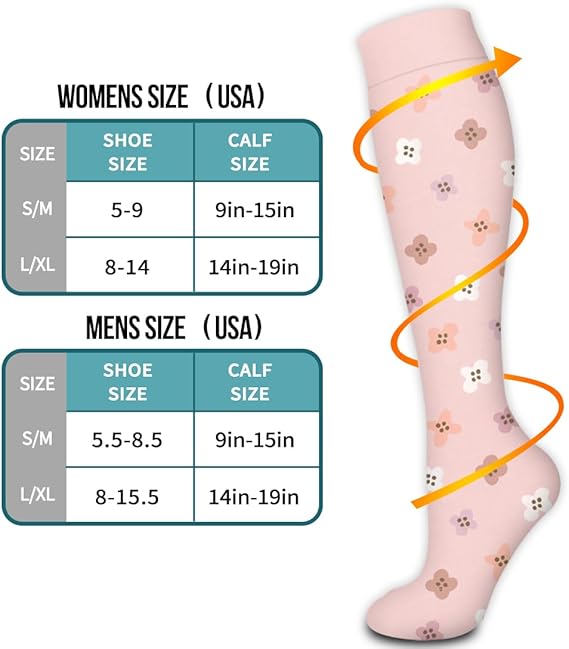 Warm Compression Socks for Women and Men, Improved Circulation (6 Pairs) - Graduated Support Socks for Running, Sports, S/MS\/M - Image 6