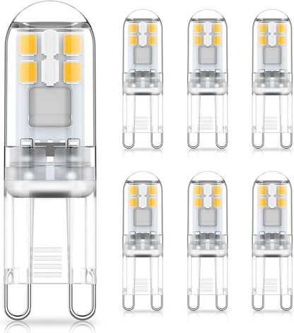 G9 LED bulbs 1.5W equivalent to 20W halogen natural white light 4000K, AC 220-240V, non-dimmable, mini bulb, flicker-free, 6-pack_MGF