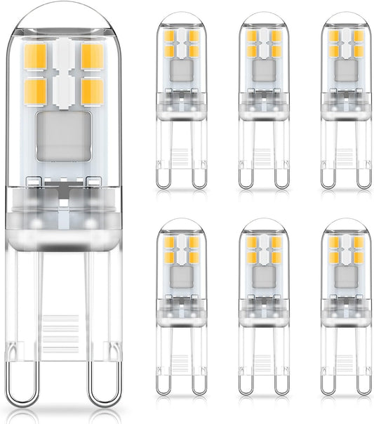G9 LED bulbs 1.5W equivalent to 20W halogen natural white light 4000K, AC 220-240V, non-dimmable, mini bulb, flicker-free, 6-pack_MGF