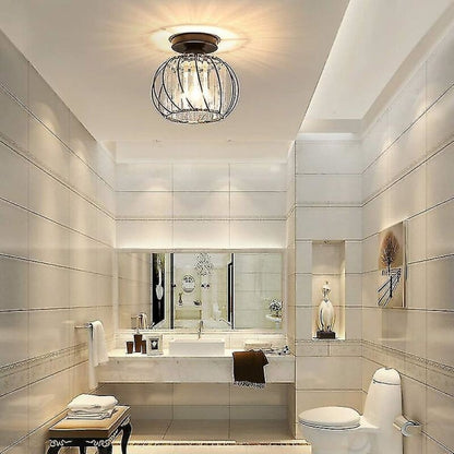 Modern Crystal Ceiling Light E27 LED Ceiling Lamp Mini Crystal Chandelier for Kitchen Dining Room Bedroom Hallway Entrance (Black)HYD - Image 4