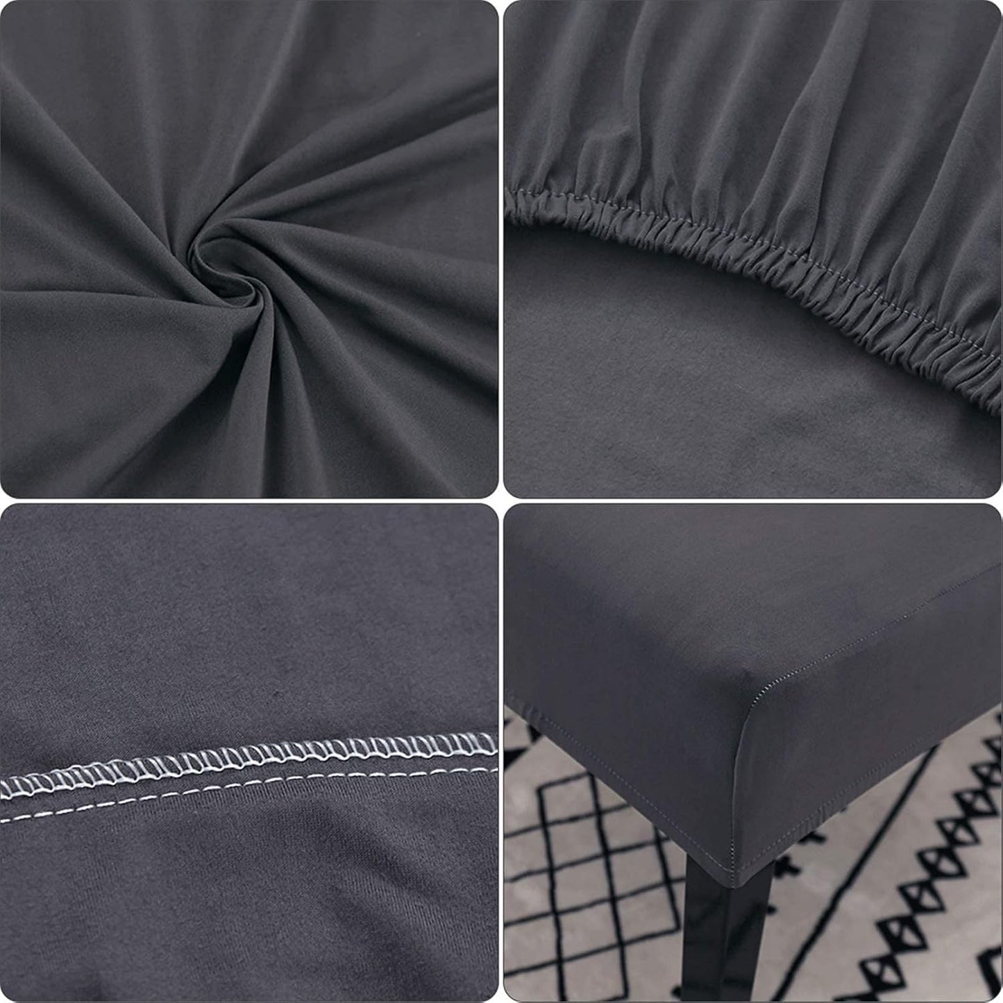 Chair Covers Set of 4 or 6, Stretch Removable Washable Chair Covers Decoration Slipcovers Seat Covers for Hotel grey-tfrf grey 6pcs - Image 5