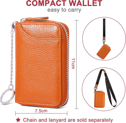 Credit Card Holder RFID Blocking Wallets Thin Mini Bag for Travel Card Case & Money Organizers Cash Envelope Wallet for Women Gift_yux Orange - Image 4