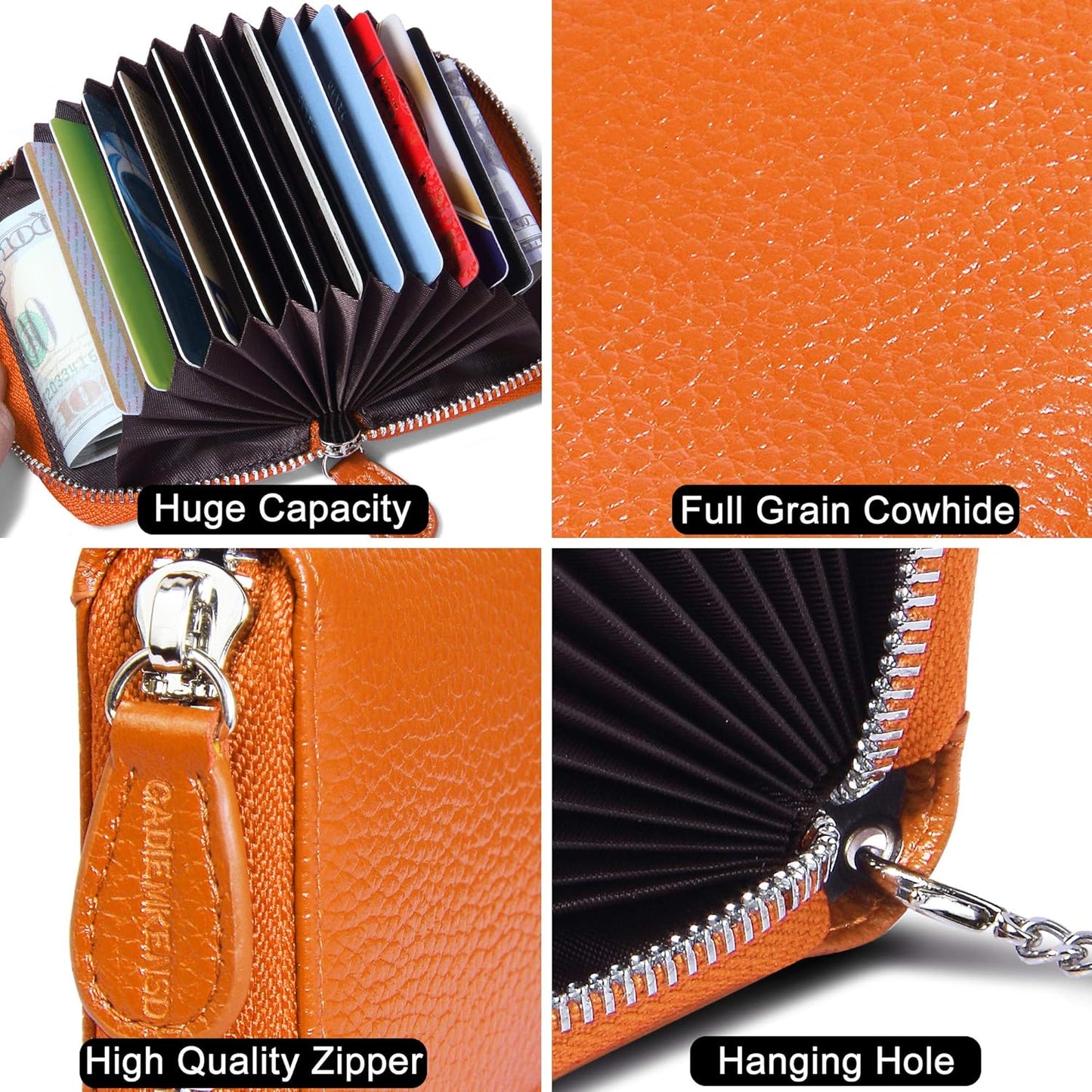 Credit Card Holder RFID Blocking Wallets Thin Mini Bag for Travel Card Case & Money Organizers Cash Envelope Wallet for Women Gift_yux Orange - Image 5