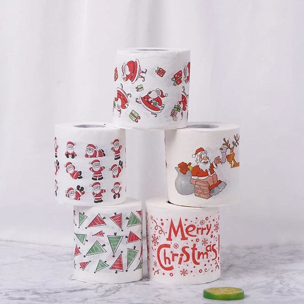 rolls of Christmas themed toilet paper for home, office or restroom - Image 3