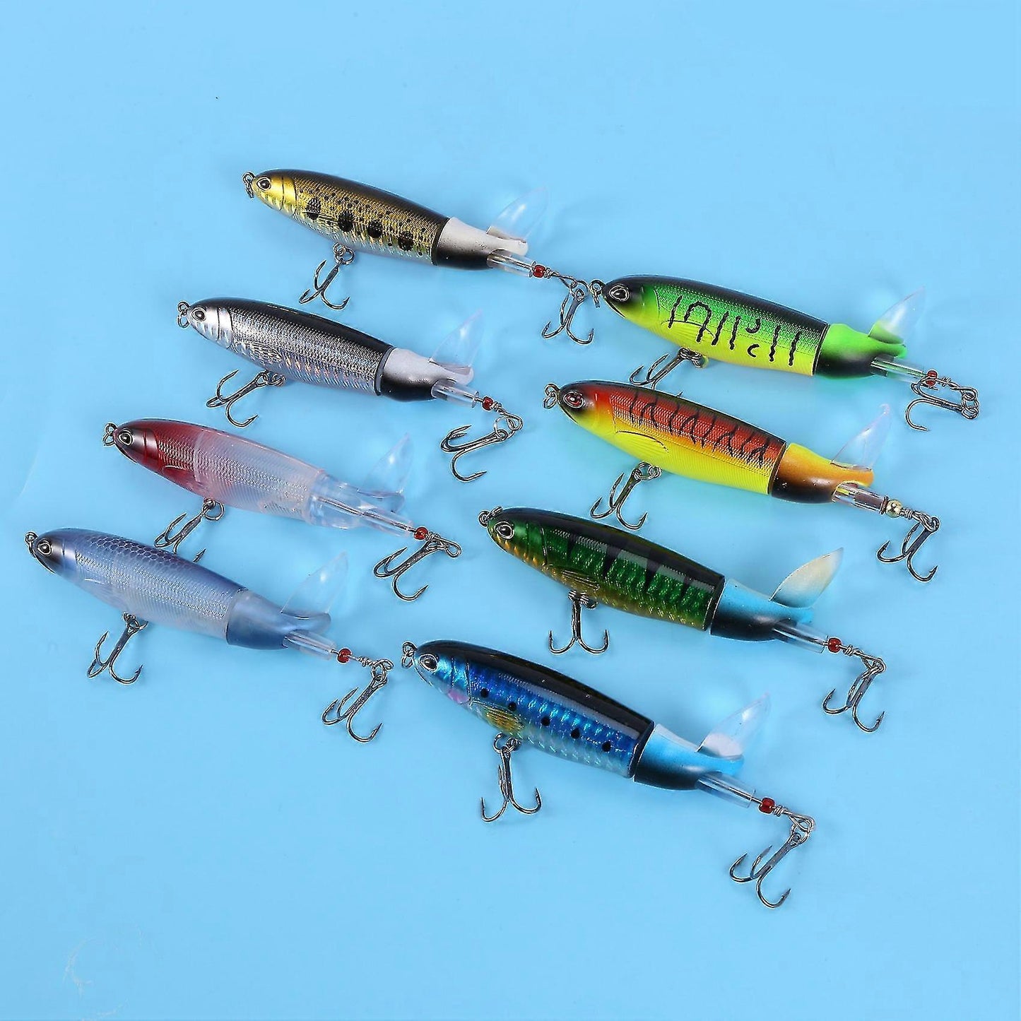 8pcs Whopper Plopper 11cm 15g Floating Popper Fishing Lure Artificial Hard Bait Wobbler Rotating Ta - Image 4