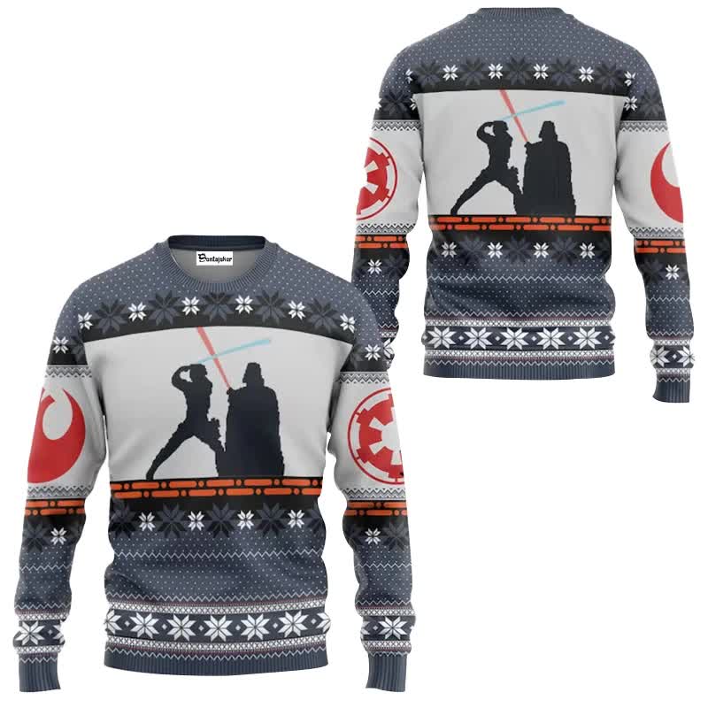 Santa Darth Vader Christmas Sweater Ugly Star Wars The Mandalorian Men's Sweater Autumn Winter Women's Sweater style 4 style 4 L - Image 3