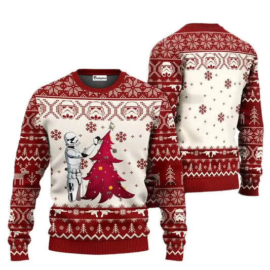 Santa Darth Vader Christmas Sweater Ugly Star Wars The Mandalorian Men's Sweater Autumn Winter Women's Sweater style 4 style 4 L - Image 5