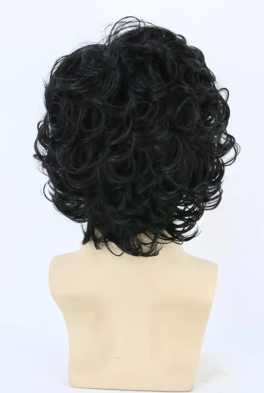 Short Black Men's Wig with Curly and Fluffy Wigs, Natural Synthetic Wigs for Men, Daily Party Wear for Men Brown 10 Inch - Image 6