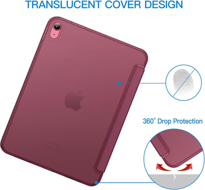 Case for iPad (A16) 11th/10th Generation (2025/2022), Slim Stand Hard Back Cover Auto Wake/Sleep Function (Burgundy) - Image 4