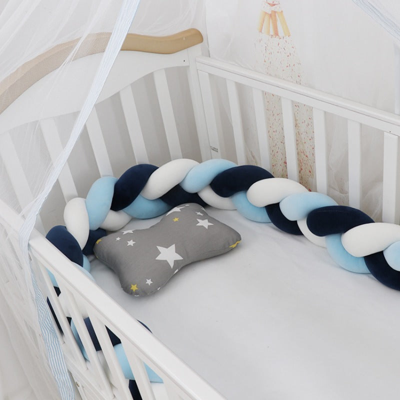 Baby rotating bed snake, bed cover decoration, handmade three-strand braid Light gray Light gray 1 meter - Image 2