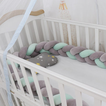 Baby rotating bed snake, bed cover decoration, handmade three-strand braid Light gray Light gray 1 meter - Image 7