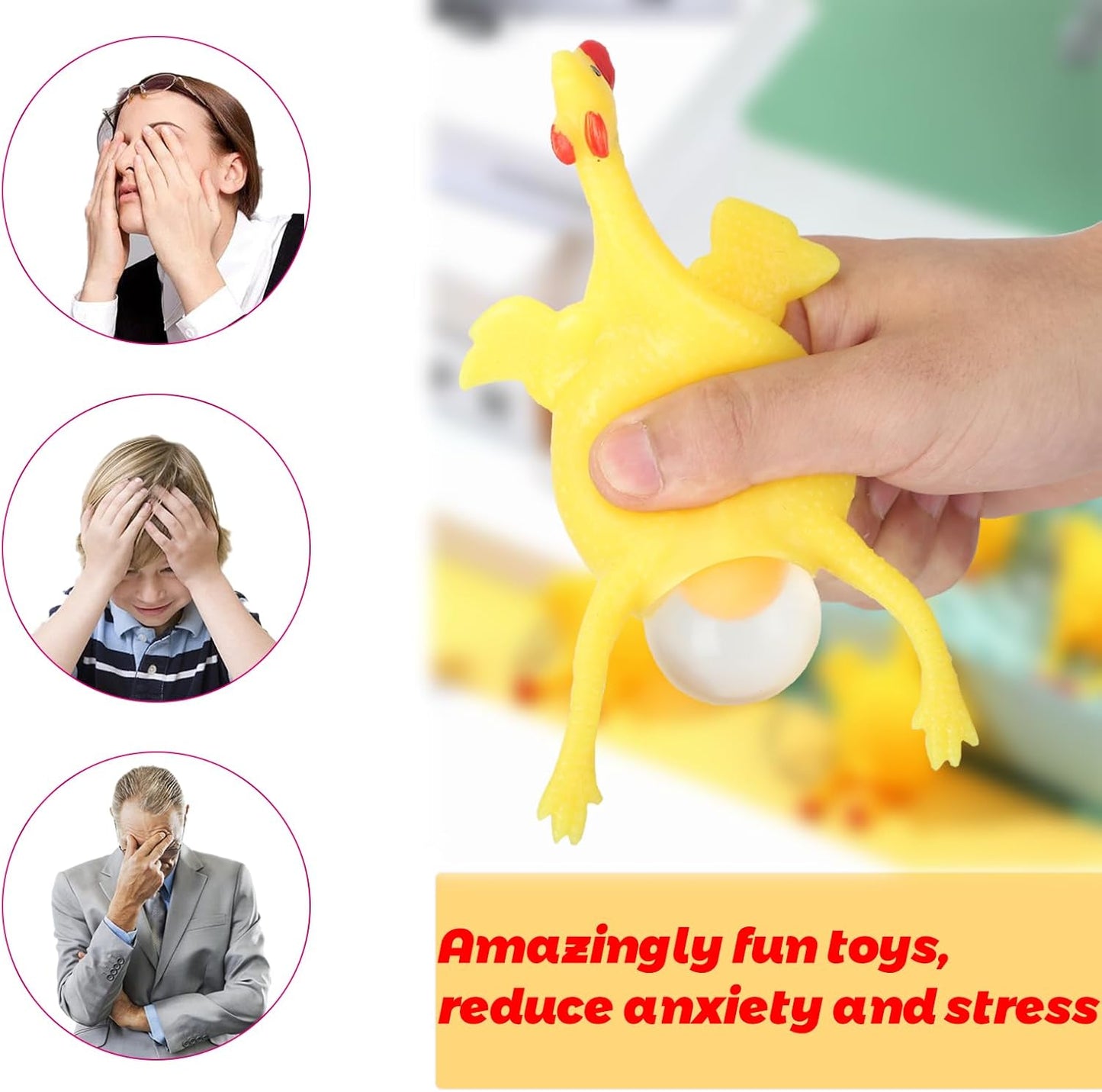 Laying Hens, creative toys, jokes, squeeze toy laying hen, ventilation chicken key chains, ventilation, stress relief, trick-yux - Image 7