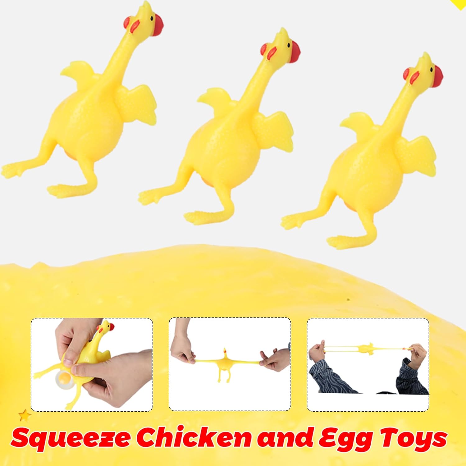 Laying Hens, creative toys, jokes, squeeze toy laying hen, ventilation chicken key chains, ventilation, stress relief, trick-yux - Image 9