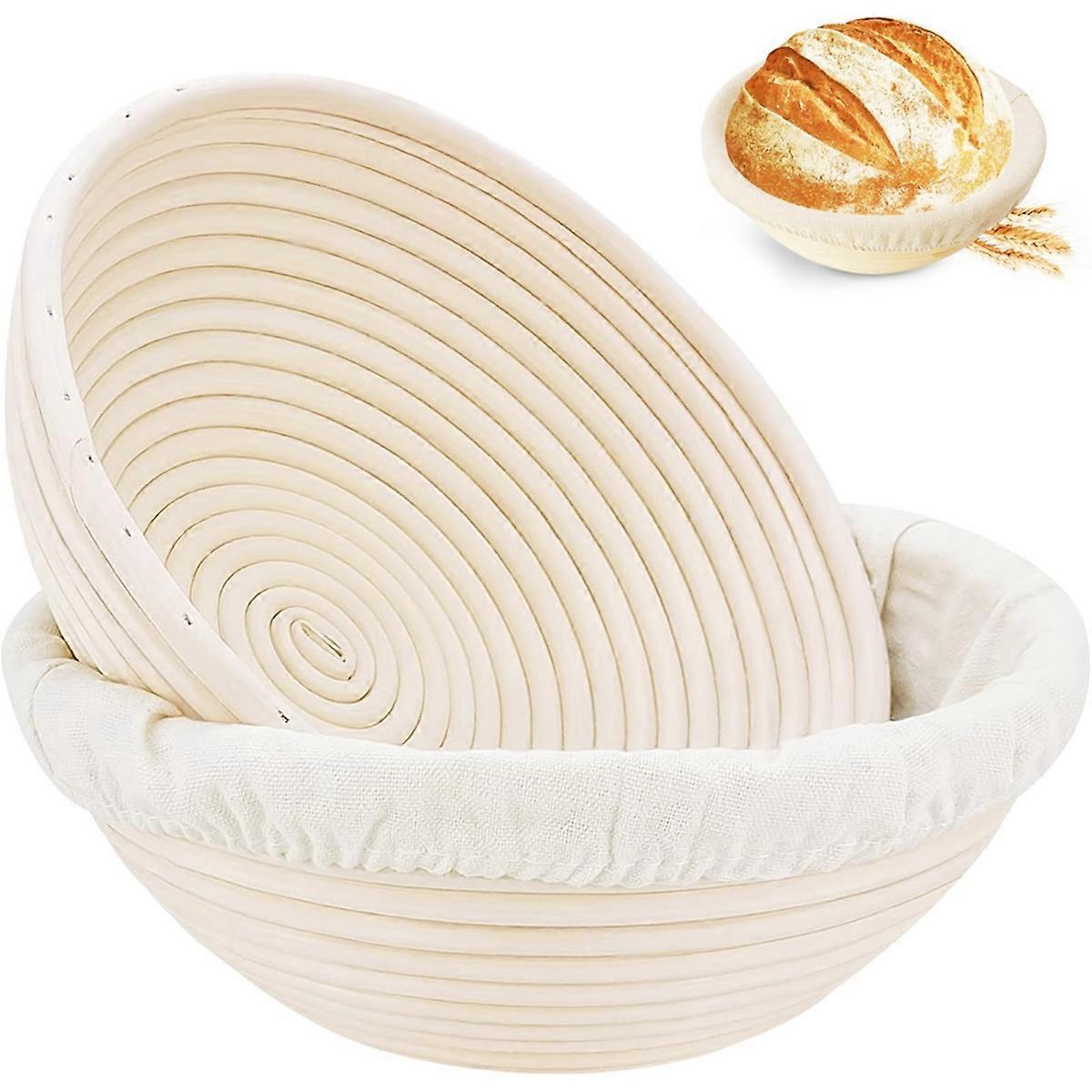 Dough Protection Basket Round Handmade Rattan Basket, 23x8cm_tfrf - Image 3