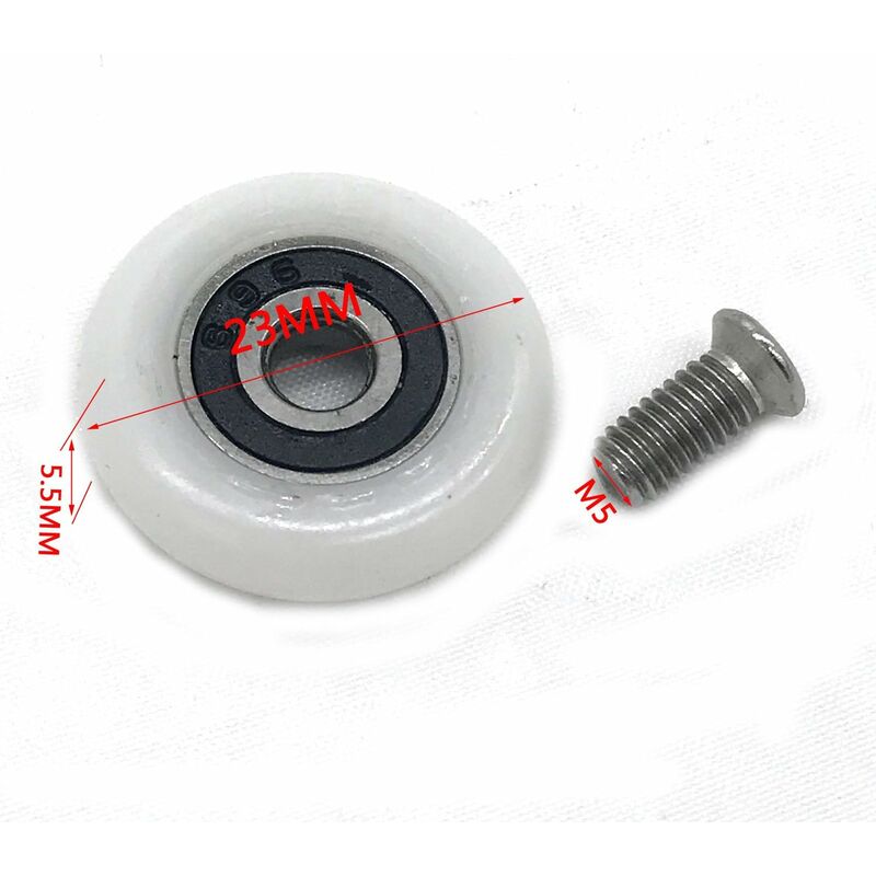 Set of 8 Replacement Shower Door Rollers Wheels 23mm Diameter - Image 2