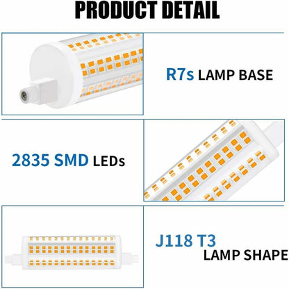 20W 118mm R7s Dimmable LED bulb, Daylight 4000K, 2200lm, 2 pcs - Equivalent to 200W Halogen, Energy Class A+ - Image 3