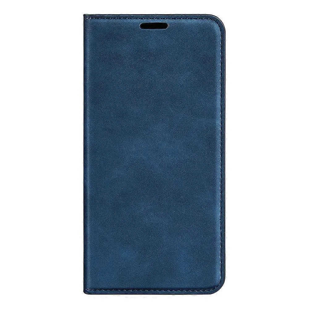 Retro-skin Magnetic Leather Phone Case Dark Blue For Samsung Galaxy M34 5G - Image 2