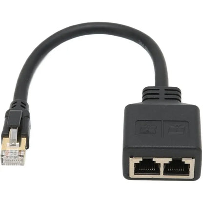 RJ45 Splitter Adapter, 1 to 2 Port RJ45 Network Ethernet Adapter Splitter, CAT8 Network Cable Splitter Adapter for Home Office,