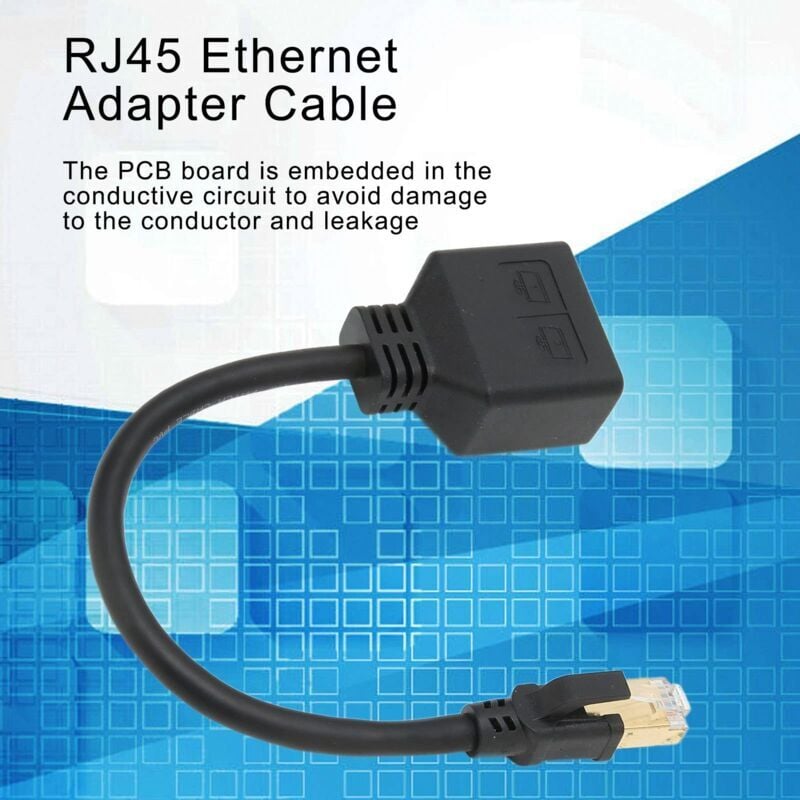 RJ45 Splitter Adapter, 1 to 2 Port RJ45 Network Ethernet Adapter Splitter, CAT8 Network Cable Splitter Adapter for Home Office, - Image 2