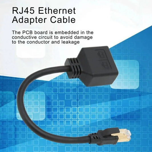 RJ45 Splitter Adapter, 1 to 2 Port RJ45 Network Ethernet Adapter Splitter, CAT8 Network Cable Splitter Adapter for Home Office, - Image 2