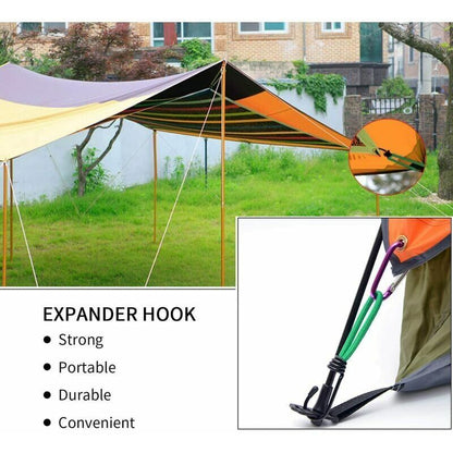 16 Pieces Rubber Straps with Hooks, Tent Rubber Hook, Camping Tent Hook Rubber Strap, for Camping, Tarpaulins, Awnings, Tents--Green - Image 2