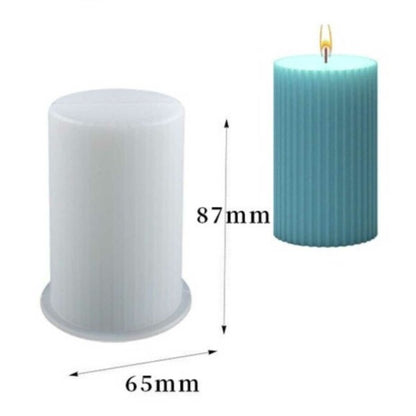 Halloween Deals DIY Silicone Candle Mold Ribbed Candle White White - Image 3