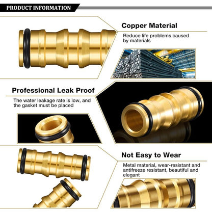 Garden Hose Connectors Double Male Connectors Brass Hose Connectors for Garden Hose Faucet (4 Set) - Image 3
