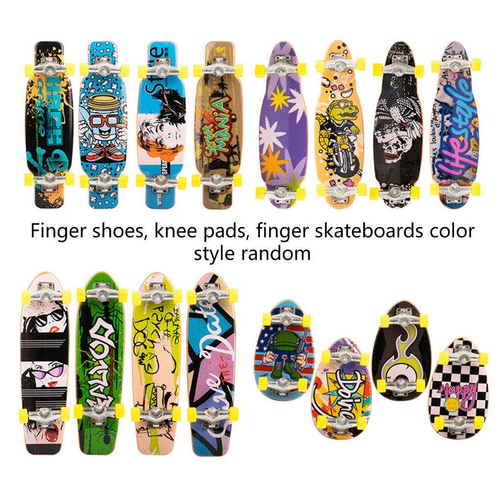 Finger Skateboard With Shoes Mini Scooter Finger Toy Set Gripboard Shoes And Pants Finger Skate Board Mini Skateboard 0.04 Black Series - Image 5