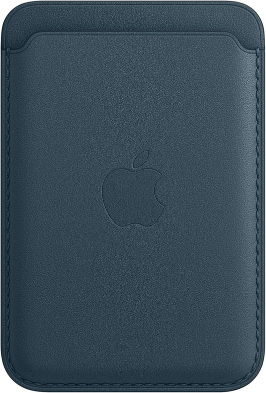 MagSafe-Compatible Leather Card Holder for iPhone | Slim Magnetic Wallet, Secure Card Storage, Non-Apple OEM, No Tracking(deep blue)