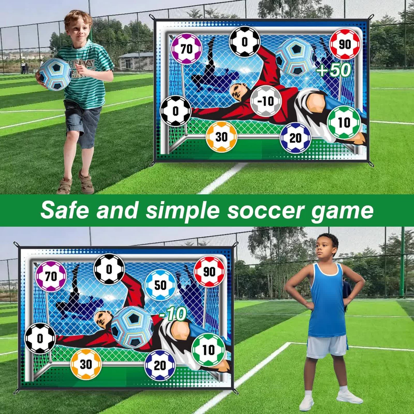 150cm Football Play Mat Set Outdoor Indoor Football Toys - Image 2