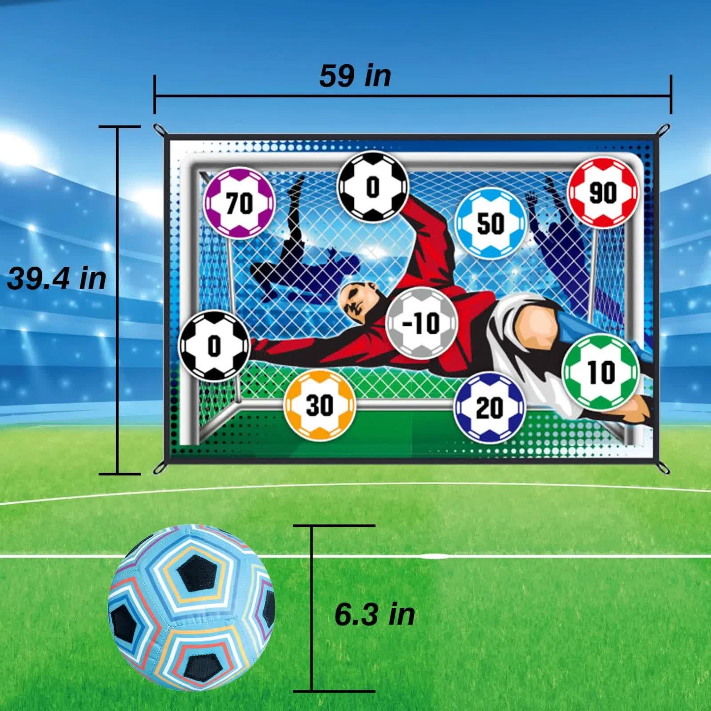 150cm Football Play Mat Set Outdoor Indoor Football Toys - Image 4