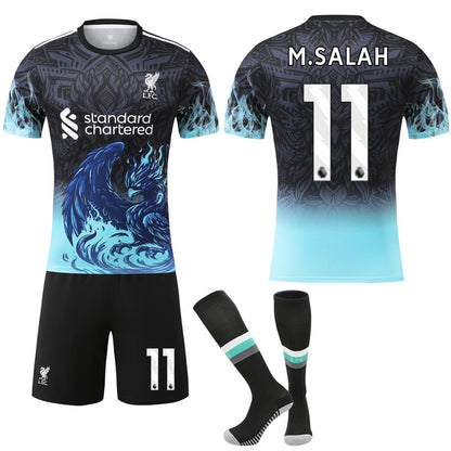Liverpool 2025-26 Anniversary Shirt & Socks, M. Salah No.11, Blue No.11 M.SALAH 16