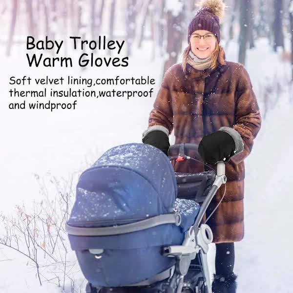 {xj}Stroller gloves, stroller mittens with warm fleece and cotton DXGHC - Image 2