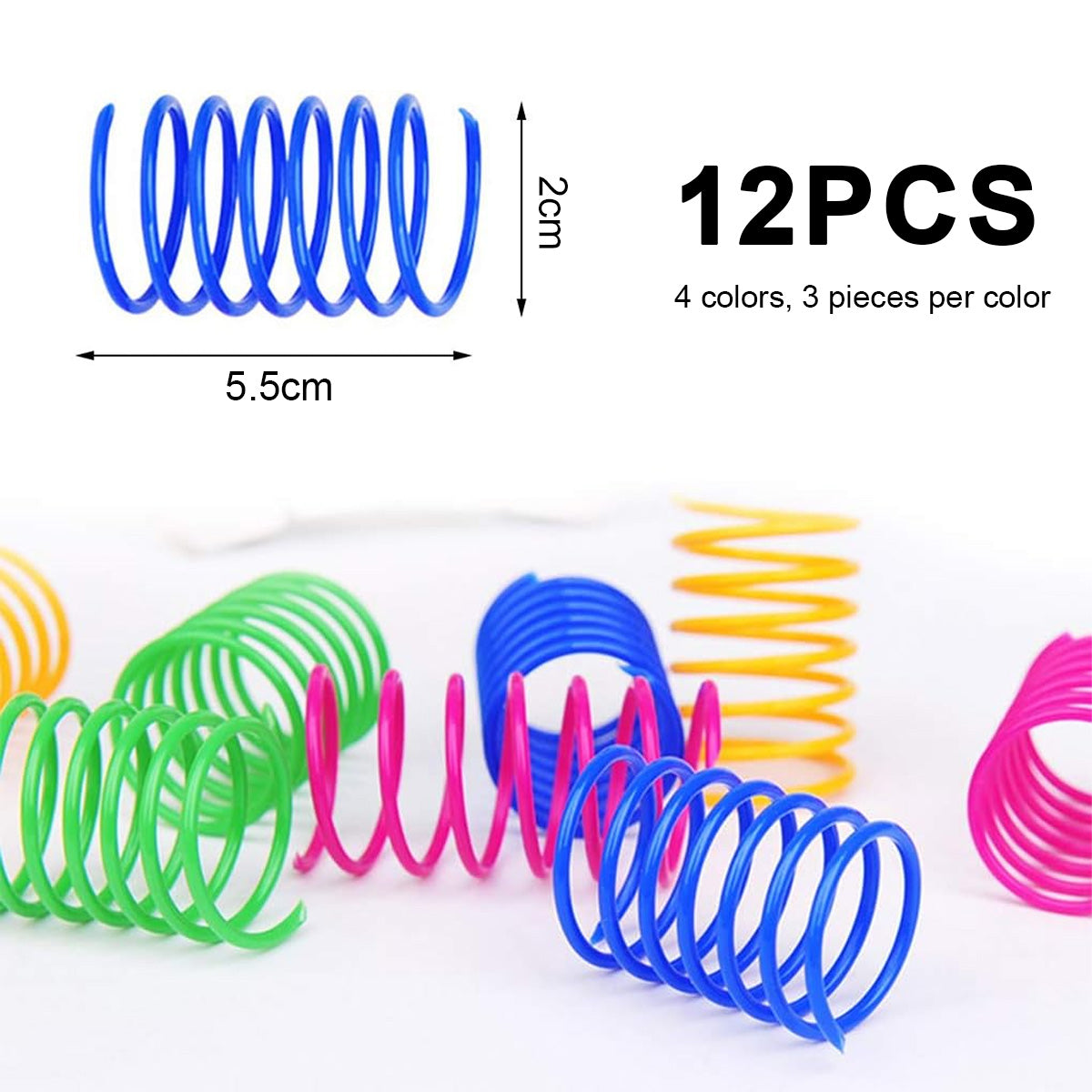 Cat Spiral Spring, Creative Toy to Pass the Time and Keep Shape Interactive Durable Heavy Duty Plastic Colorful Toy for Rocking - Image 2